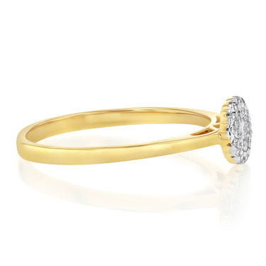 Luminesce Lab Grown 0.15 Carat Diamond Cluster Dress Ring in 9ct Yellow Gold