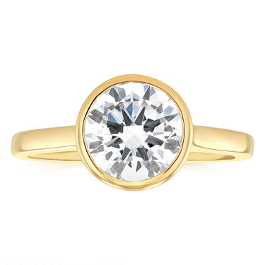 Luminesce Lab Grown 2 Carat Diamond Solitaire Bezel Ring in 14ct Yellow Gold