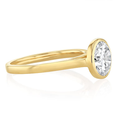 Luminesce Lab Grown 2 Carat Diamond Solitaire Bezel Ring in 14ct Yellow Gold