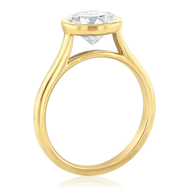 Luminesce Lab Grown 2 Carat Diamond Solitaire Bezel Ring in 14ct Yellow Gold