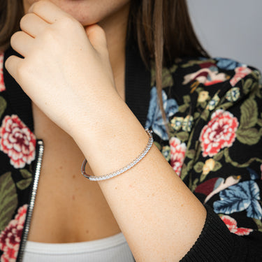 Luminesce Lab Grown 2 Carat Diamond Bangle in Sterling Silver