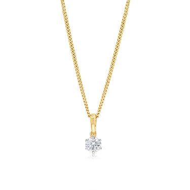 Luminesce Lab Grown 1/4 Carat Solitaire Diamond Pendant in 9ct Yellow Gold