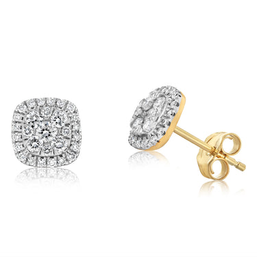 Luminesce Lab Grown Diamond 1/2 Carat Stud Earrings in 9ct Yellow Gold