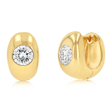 Luminesce Lab Grown 1.5 Carats Diamond Hoop Earrings in Gold Plated Sterling Silver