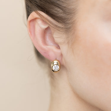 Luminesce Lab Grown 1.5 Carats Diamond Hoop Earrings in Gold Plated Sterling Silver