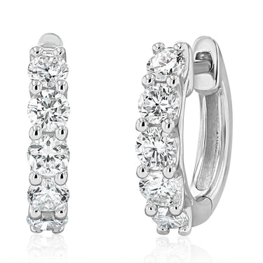 Luminesce Lab Grown 3/4 Carat Diamond Hoop Earrings in Sterling Silver