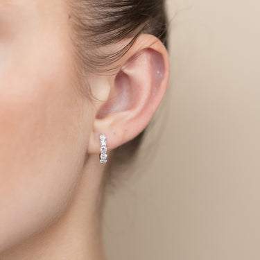 Luminesce Lab Grown 2 Carats Diamond Hoop Earrings in Sterling Silver