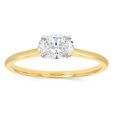 Luminesce Lab Grown 1/2 Carat Diamond 4 Claw Ring In 9ct Yellow Gold
