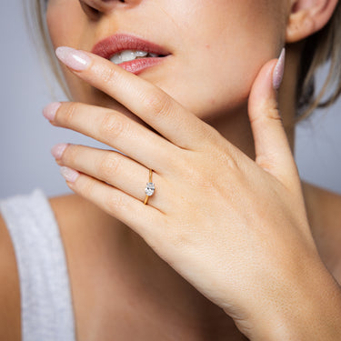 Luminesce Lab Grown 1/2 Carat Diamond 4 Claw Ring In 9ct Yellow Gold