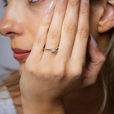 Luminesce Lab Grown 1/2 Carat Diamond Emerald Cut Ring in 9ct Yellow Gold