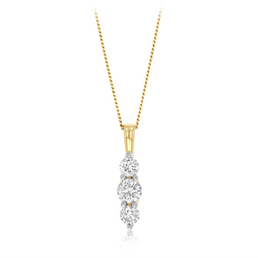 Luminesce Lab Grown 1 Carat Diamond Pendant in 9ct Yellow Gold on 45cm Chain