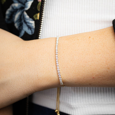 Luminesce Lab Grown 1 Carat Diamond Bolo Bracelet in Gold Plated SterlingSilver