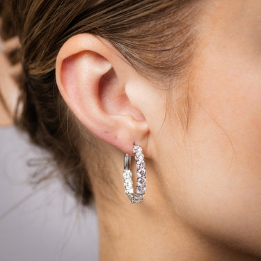 Luminesce Lab Grown 4 Carats Diamond Hoop Earrings in Sterling Silver