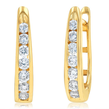 Luminesce Lab Grown 1/4 Carat Diamond Hoop Earrings in 9ct Yellow Gold