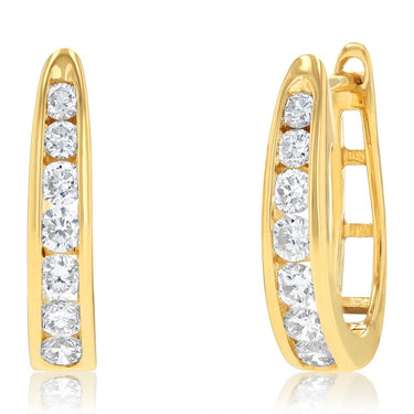 Luminesce Lab Grown 1/2 Carat Diamond Hoop Earrings in 9ct Yellow Gold