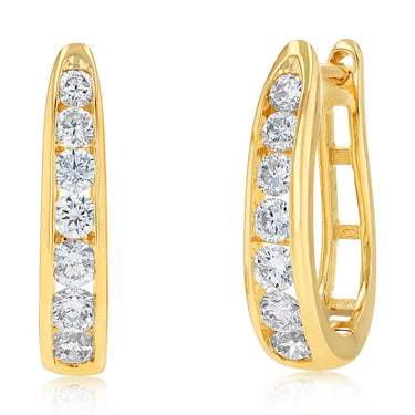 Luminesce Lab Grown 3/4 Carat Diamond Hoop Earrings in 9ct Yellow Gold