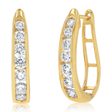 Luminesce Lab Grown 1 Carat Diamond Hoop Earrings in 9ct Yellow Gold