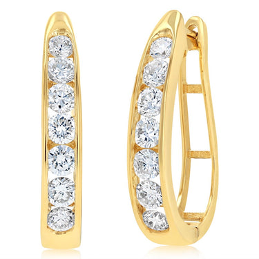 Luminesce Lab Grown 2 Carats Diamond Hoop Earrings in 9ct Yellow Gold