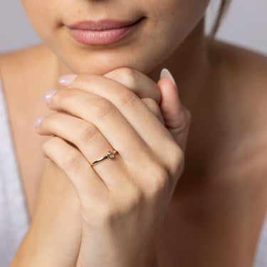 Luminesce Lab Grown Emerald Cut Bezel Solitaire Diamond Ring in 9ct Yellow Gold