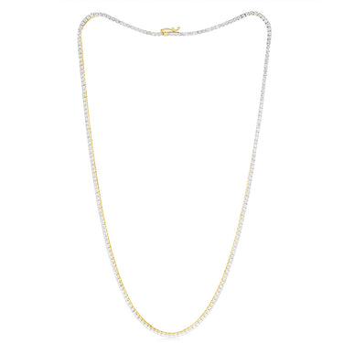 Luminesce Lab Grown 5 Carat Diamond 46cm Tennis Necklace in 9ct Yellow Gold