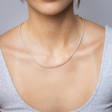 Luminesce Lab Grown 5 Carat Diamond 46cm Tennis Necklace in 9ct Yellow Gold