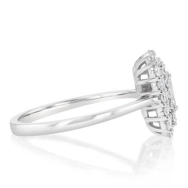 0.73 Carat Luminesce Lab Grown Diamond Emerald Ring in 9ct White Gold