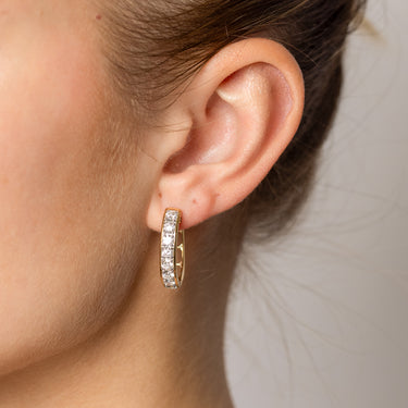 Luminesce Lab Grown 2 Carats Diamond Hoop Earrings in 9ct Yellow Gold