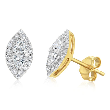Luminesce Lab Grown 1/2 Carat Diamond Stud Earrings in 9ct Yellow Gold