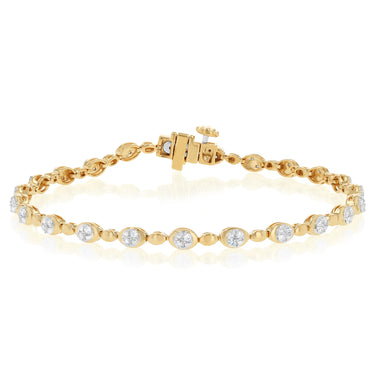 Luminesce Lab Grown 1/4 Carat Diamond Bracelet in Gold Plated Sterling Silver