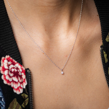 Luminesce Lab Grown 1/10 Carat Solitaire Diamond Pendant on 45cm Chain in Sterling Silver