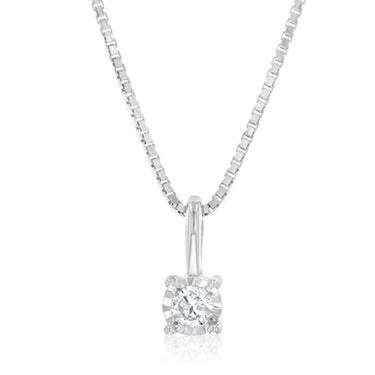 Luminesce Lab Grown 0.05 Carat Solitaire Diamond Pendant in Sterling Silver on 45cm Chain