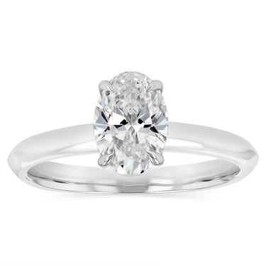 Luminesce Lab Grown 1 Carat Diamond Oval Solitaire Ring in Platinum