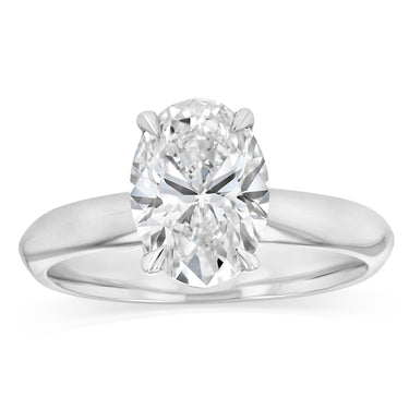 Luminesce Lab Grown 2 Carats Diamond Oval Solitaire Ring in Platinum