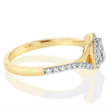 Luminesce Lab Grown 1/2 Carat Diamond Pear Ring in 9ct Yellow Gold