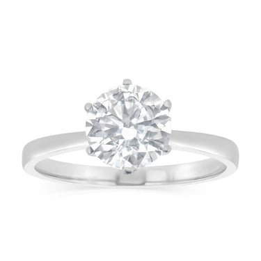 Luminesce Lab Grown 1.5 Carats Certified Diamond Solitaire Ring in 18ct White Gold