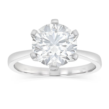 Luminesce Lab Grown 3 Carats Certified Diamond Solitaire Ring in 18ct White Gold