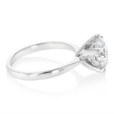 Luminesce Lab Grown 3 Carats Certified Diamond Solitaire Ring in 18ct White Gold