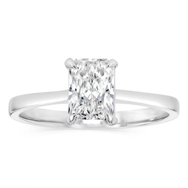 Luminesce Lab Grown 1 Carat Certified Radiant Diamond Solitaire Ring in 18ct White Gold