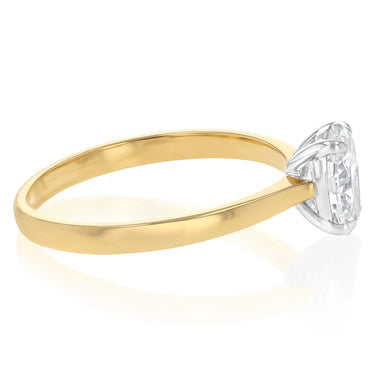 Luminesce Lab Grown 1 Carat Certified Oval Diamond Solitaire Ring in 18ct Yellow Gold
