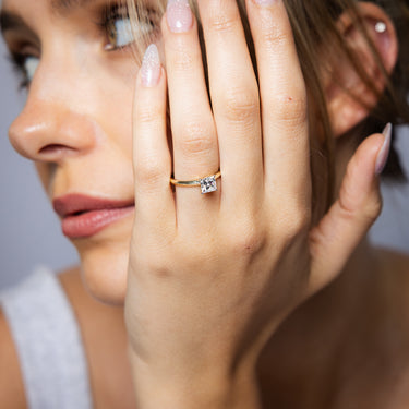 Luminesce Lab Grown 1 Carat Diamond Princess Cut Solitaire Ring in 9ct Yellow Gold