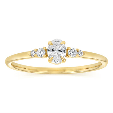 Luminesce Lab Grown 1/4 Carat Diamond Oval Ring in 9ct Yellow Gold