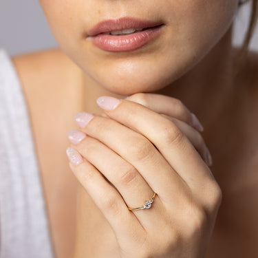 Luminesce Lab Grown 1/4 Carat Diamond Pear Ring in 9ct Yellow Gold