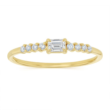 Luminesce Lab Grown 1/3 Carat Diamond Emerald Ring in 9ct Yellow Gold