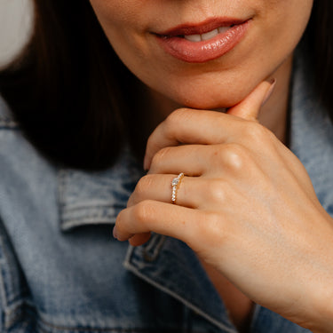 Luminesce Lab Grown 1/3 Carat Diamond Emerald Ring in 9ct Yellow Gold