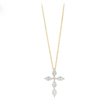 Luminesce Lab Grown 0.60 Carat Diamond Cross Pendant on 45cm Chain in 9ct Yellow Gold