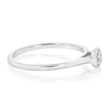 Luminesce Lab Grown 1/4 Carat Diamond Bezel Solitaire Ring in Sterling Silver