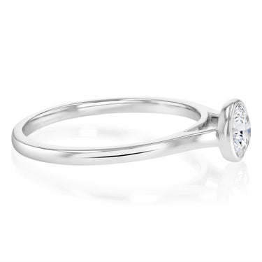 Luminesce Lab Grown 1/2 Carat Diamond Bezel Solitaire Ring in Sterling Silver