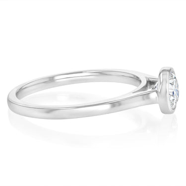 Luminesce Lab Grown 3/4 Carat Diamond Bezel Solitaire Ring in Sterling Silver