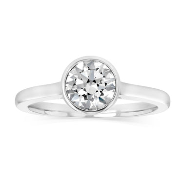 Luminesce Lab Grown 1 Carat Diamond Bezel Solitaire Ring in Sterling Silver