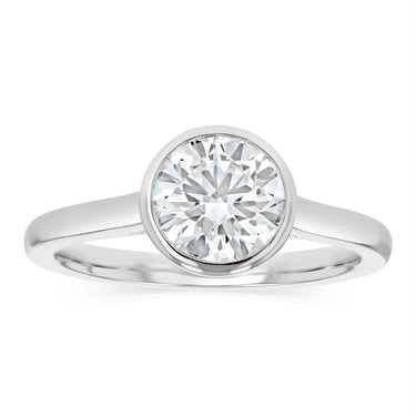 Luminesce Lab Grown 1.50 Carat Diamond Bezel Solitaire Ring in Sterling Silver